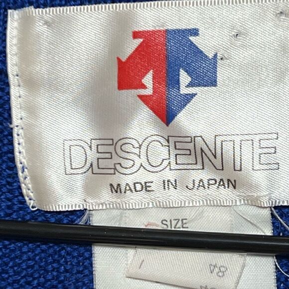 Rare Vintage Descente Japan 100% Wool Varsity Style Quarter Button Pullover Sz S - Picture 4 of 6